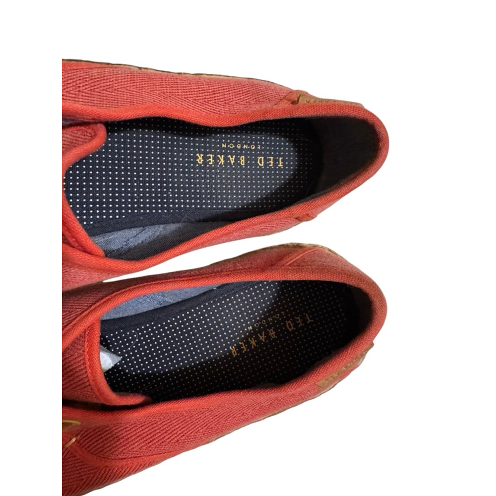 Ted Baker Men's Drilll3 Espadrille Lace-Up Red/Tan Size 10 - Picture 6 of 9